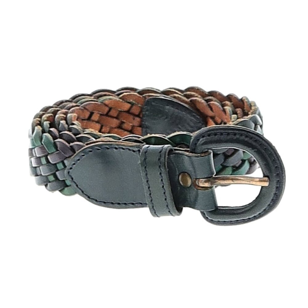 Vintage Multicolor Braided Leather Belt